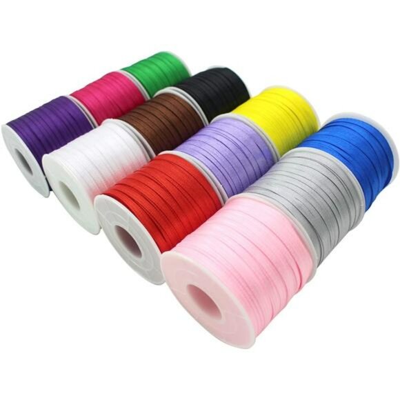 12 Roll Satin Ribbon Set 1 8 Inch Wide 1200 Yards Colorful Ribbon for Gift Wrapp - Picture 1 of 7